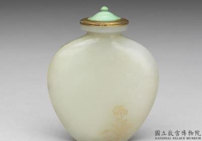 图片[2]-Jade snuff bottle with a filled-gold floral decoration, Qing dynasty, 18th century-China Archive